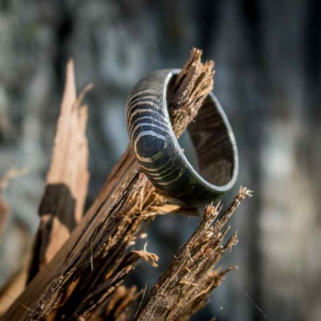 Bague Forgée en Acier Damas