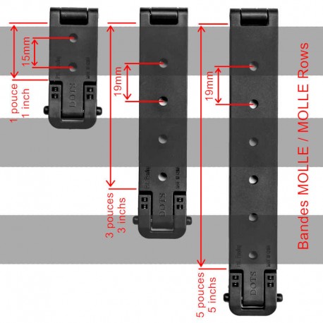 Barrettes de fixation MOLLE DOTS